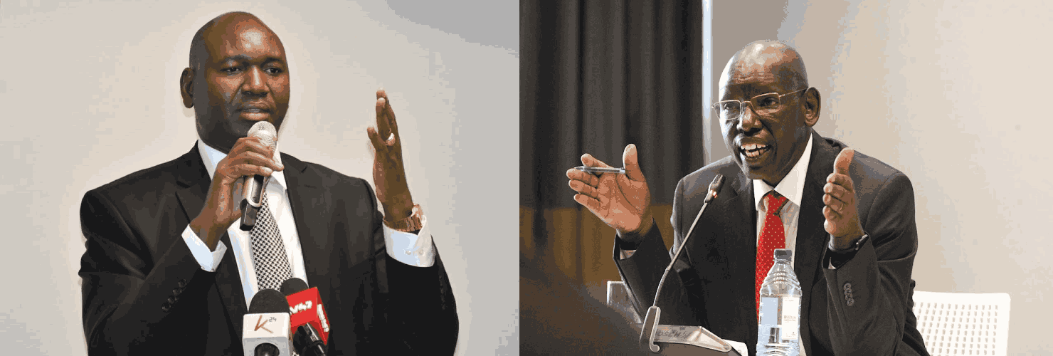 Julius Bitok (Left) moved to education as Belio Kipsang (Right) exits to immigration.