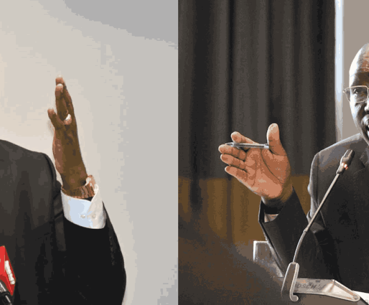 Julius Bitok (Left) moved to education as Belio Kipsang (Right) exits to immigration.