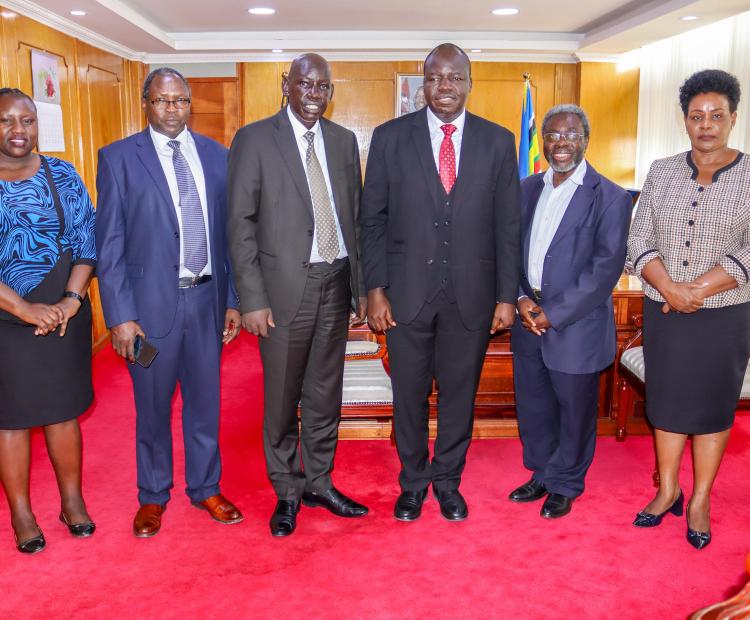 AIU Vice Chancellor Dr. Nelson Makanda Pays Courtesy Call to PS Immigration Dr. Belio Kipsang at Nyayo House